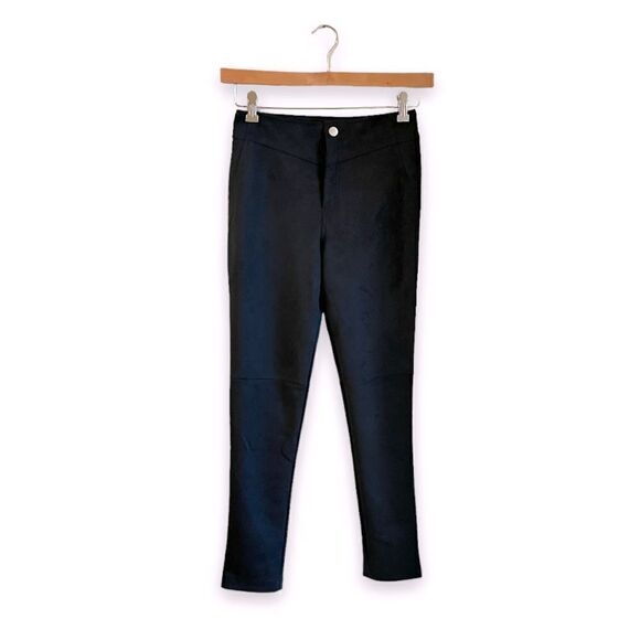 NWT! MANGO 🥭 | Black Faux Suede Skinny Pants (XS) - Picture 1 of 4